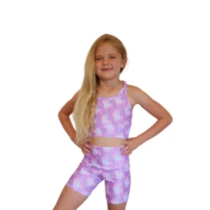 Purple Unicorn Crop Top & Hot Pants
